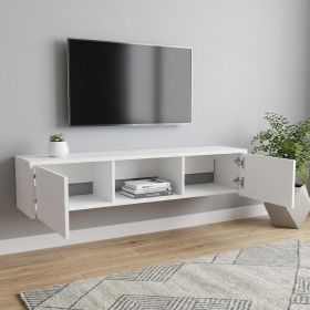 49" White Floating Mount TV Stand