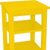 28" Yellow Solid Wood Nightstand