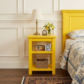 28" Yellow Solid Wood Nightstand
