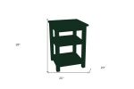 28" Dark Green Solid Wood Nightstand