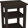 28" Brown Solid Wood Nightstand