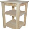 28" Tan Solid Wood Nightstand