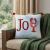 18" Blue White And Red Lobster Joy Throw Pillow with Embroidery