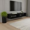 59" Black Floating Mount TV Stand