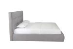 Gray Tufted Linen Blend Upholstered King Bed Frame
