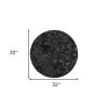 Into the Abyss II 32" X 32" Black Geometric Wood Circle Hanging Dimensional Sculpture