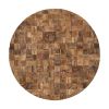 Into the Abyss II 32" X 32" Brown Geometric Wood Circle Hanging Dimensional Sculpture