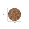Into the Abyss II 32" X 32" Brown Geometric Wood Circle Hanging Dimensional Sculpture