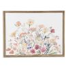 24" X 32" Natural And White Flower Bouquet Metal And Wood Framed Art