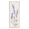 32" X 12" Natural White And Lavender Floral Wood Framed Art