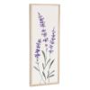 32" X 12" Natural White And Lavender Floral Wood Framed Art