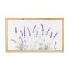 16" X 26" Natural White And Lavender Floral Wood Framed Art