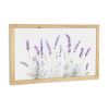 16" X 26" Natural White And Lavender Floral Wood Framed Art