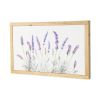 16" X 26" Natural White And Lavender Floral Wood Framed Art
