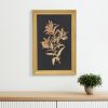21" X 14" Gold And Black Flower Bouquet Wood Framed Art