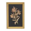 21" X 14" Gold And Black Flower Bouquet Wood Framed Art