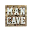16" X 16" Brown And Gray Man Cave Wood And Metal Wall Decor
