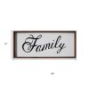 12" X 28" Brown And White Family Wood Wall Decor