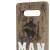 18" Brown Rustic Solid Wood Man Cave Bottle Cap Catcher Wall Decor