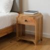 16" Oak Solid Wood One Drawer Scallop Edge Nightstand