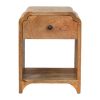 16" Oak Solid Wood One Drawer Scallop Edge Nightstand