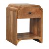 16" Oak Solid Wood One Drawer Scallop Edge Nightstand