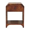 16" Chestnut Solid Wood One Drawer Scallop Edge Nightstand