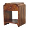 16" Chestnut Solid Wood One Drawer Scallop Edge Nightstand