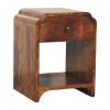 16" Chestnut Solid Wood One Drawer Scallop Edge Nightstand