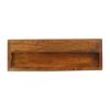 18" Brown Solid Wood Geometric Brass Inlay One Drawer Floating Nightstand