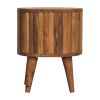 18" Natural Solid Wood Oval Two Drawer Nightstand