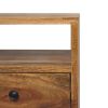 20" Oak Solid Wood Two Drawer Nightstand