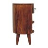 22" Chestnut Solid Wood Oval One Drawer Nightstand
