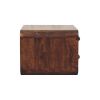 18" Brown Solid Wood Two Drawer Floating Nightstand