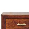 18" Brown Solid Wood Three Drawer Nightstand