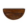 18" Chestnut Solid Wood One Drawer Half Moon Floating Nightstand