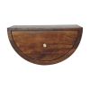 18" Chestnut Solid Wood One Drawer Half Moon Floating Nightstand