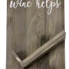 20" X 10" Gray Life Happens Wine Helps Rustic Wood Wall Decor