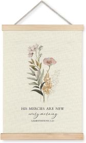 Christian Wall Art Decor for Bedroom Living Room Office, His Mercies are New Every Morning Scripture Wall Art Framed 12x16, Christian Gifts for Women