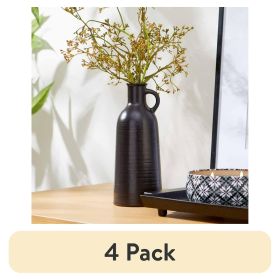 Add minimalist, modern style to your home décor with Better Homes & Gardens 8" Black Ceramic Jug Vase.