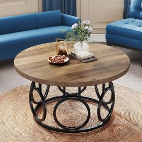 Sofa table 80cm round living room table wooden top metal leg footstool home furniture decoration table