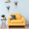 4 Pcs Hanging Planters with Artificial Eucalyptus Metal Hanging Vase Indoor Plants Holder Modern Geometric Boho Bathroom Wall Decor for Living Room Ho