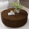 35.63" Round Outdoor Indoor Coffee Table, Modern Wood Grain Drum Center Table, Sturdy MGO (Magnesium Oxide) Waterproof, No-Assembly Table for Patio