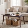 Solid Wood Modern Coffee Table with Tapered Legs