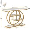 Console Table, Industrial 4-Tier Sofa Entryway Table with Circle Basew