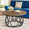 Sofa table 80cm round living room table wooden top metal leg footstool home furniture decoration table