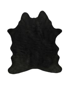 5' X 8' Black Shag Hand Knotted Area Rug