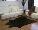 5' X 8' Black Shag Hand Knotted Area Rug