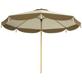 9 Foot Patio Umbrella,  Outdoor Market Umbrella With 8 Ribs, Vented Outdoor Table Umbrella For Deck, Backyard And Lawn, Cream White (Option: Cream White)