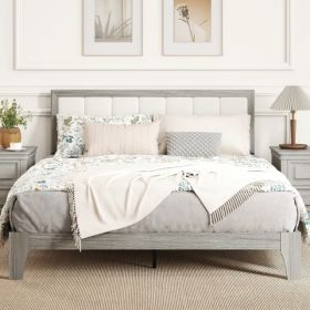 Queen Bed Frame, Upholstered Headboard (Option: defaulttitle)